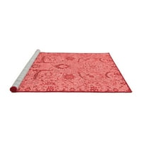 Ahgly Company Machine Pashable Indoor Square Abstract Red Modern Area Cugs, 3 'квадрат