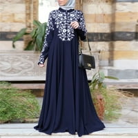 Макси рокли за жени екипаж в шия рокля с дълъг ръкав Кафтан арабски джилбаб абая дантелена рокля макси рокля