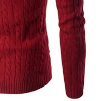 Symoid Mens пуловери- пуловер с дълъг ръкав екипаж на шията плетен хлабав твърд небрежен, за есента на пролетта зима червен xxl