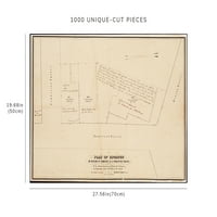 Пъзел- Карта Бостън План на именията на Beacon St., Somerset St. & Pemberton Square: да се продава в Aucti