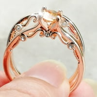 Simu Rose Gold Promise Пръстени деликатен дизайн комплект Diamond Fashion Ring Light High Grade Ring Ring Wedding Band Бижута Подаръци за рожден ден за жени