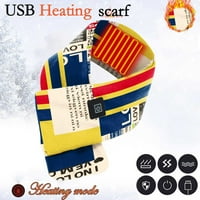 Париран шал за отопление на женски кариран, модернизиран USB зареждане на отопляем шал за мъже жени отопляеми опаковки на шията топли шалове шал