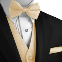 Най-добър смокинг Официален, сватба, бал, бал, домашно връщане, смокинг жилетка, вратовръзка и ханки, комплект в шампанско дълго