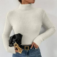 WHLBF пуловери за жени за жени, жени ежедневни пуловер с дълъг ръкав с дълъг ръкав