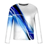 Мъже върхове дълги ръкави просвета мъже небрежни кръгли шия с къс ръкав пуловер линия 3D отпечатана тениска блуза