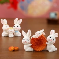 YOONE SET RABBIT ORNAMER Anti-Fade Decorate Lightweight Mini Lovely Anjation Ornemance за спалня