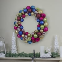 Northlight Multi-Color 2-Finish Shatterproof Ball Коледен венец